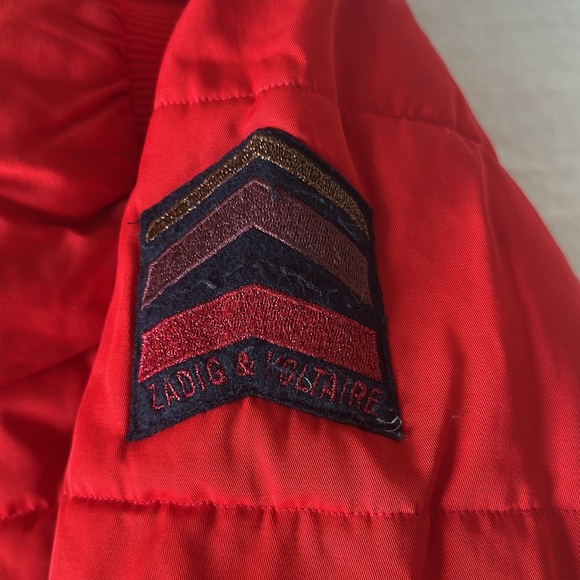 Zadig and Voltaire Girl Red Jacket Size 10 Years - Picture 6 of 9